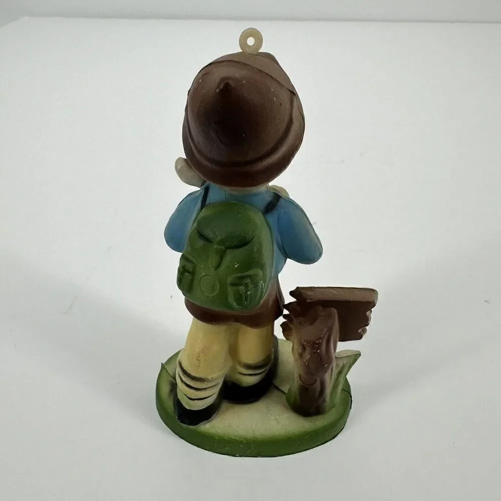 Vintage Kurt‎ S Adler Plastic Hummel Like Christmas Ornament German Boy Hiking